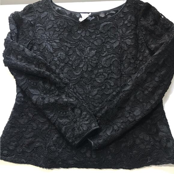 Vintage Ungaro parallele Paris Elegant Black Lace Women 14 Top made in Italy - Picture 4 of 11